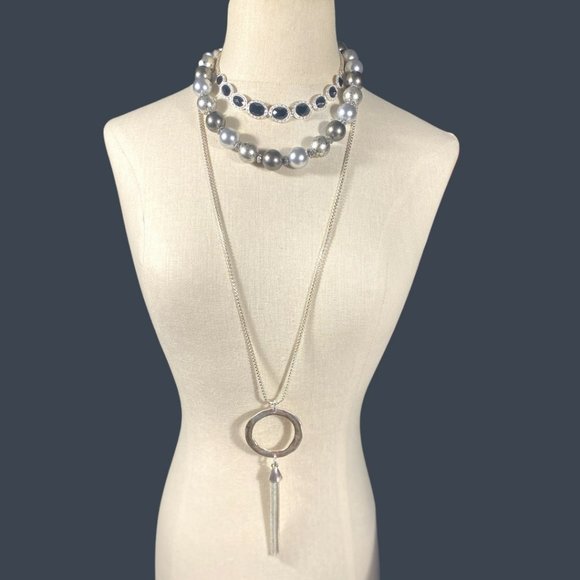 💋 4 FOR $50 / SET OF 3 COSTUME JEWELLERY NECKLACES - Picture 1 of 11